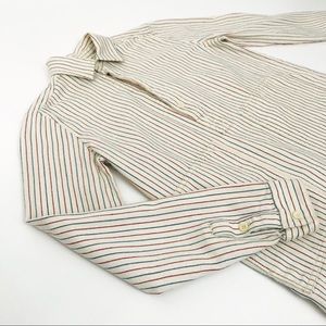 Madewell Striped Popover Cotton Top in Cream | Size XXS